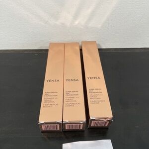 YENSA BEAUTY Super Serum Silk Foundation in Deep Golden 1 oz, x3 Tubes!